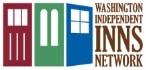 A multi-colored drawing of various front doors and a sign that says Washington Independent Inns Network